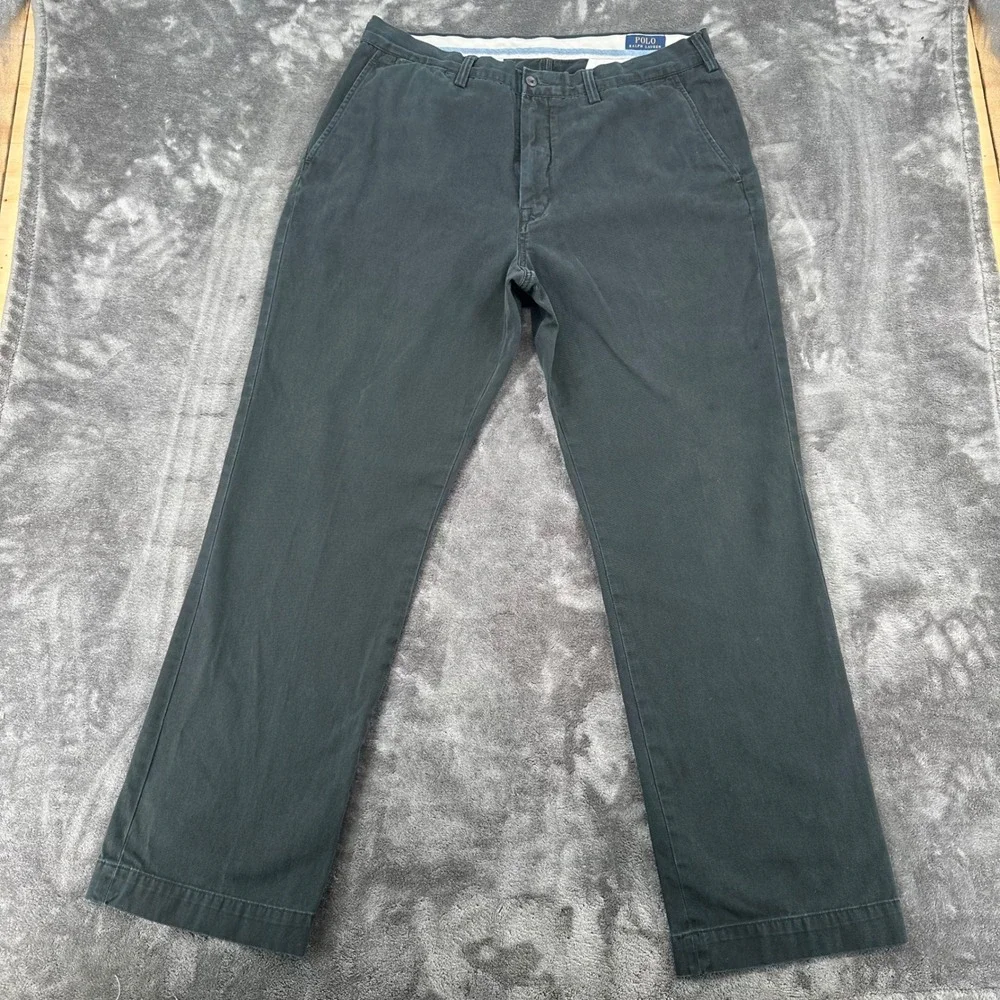 Polo Ralph Lauren The Polo Chino Mens 36x32 Green Cotton Twill Straight Pants